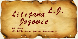 Lilijana Jozović vizit kartica